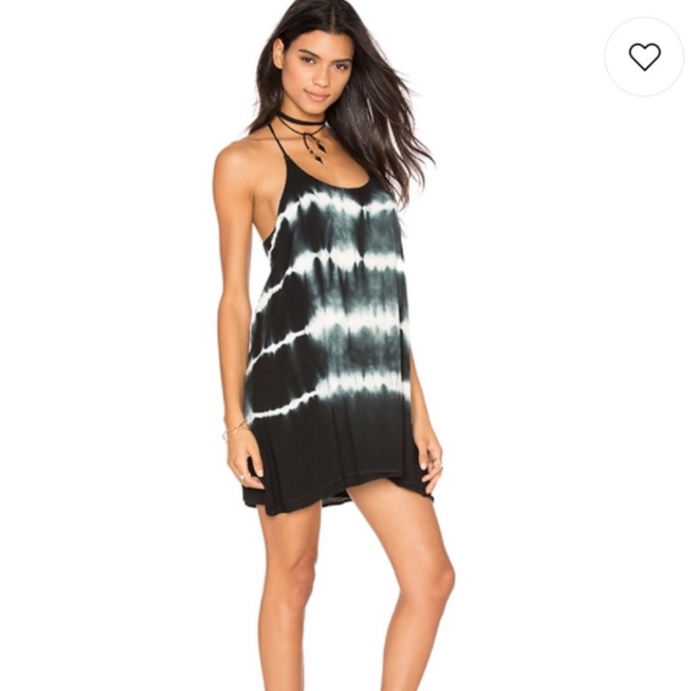 Bishop + Young Tie Dye Strappy Min Slip Dress Black & White Sz S w MEASUREMENTS